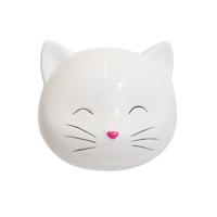 Dieren spaarpot voor kind/volwassenen katje/poes - Keramiek - wit - 13 x 11 cm