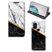 OnePlus Nord N10 5G | Standcase | Marmer Wit Zwart - Origineel Cadeau Man