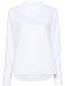 Victoria Beckham blouse asymétrique en popeline - Blanc