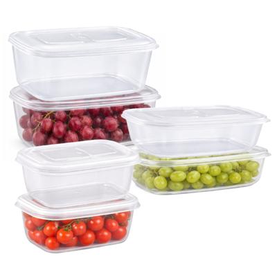 Plasticforte Vershoudbakjes set Classic - 6x stuks - vriezer / magnetron - kunststof - diverse maten