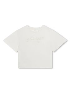 Chloé Kids t-shirt à logo brodé - Blanc