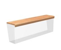 Houten zitting afgerond 200x50cm. Houten zitting afgerond 200x50cm.