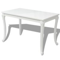 The Living Store Eettafel 116x66x76 cm hoogglans wit - Tafel - thumbnail