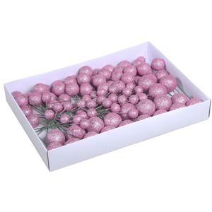 Othmar Decorations Stekers - 100x - roze - kerstballen -2/3/4 cm