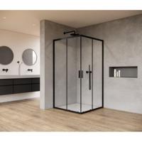 Marenza Casus Douchecabine - 100x100x200cm - hoekinstap - helder glas - profiel - mat zwart SAO1142_100_MB