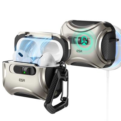 AirPods Pro 3 Cyber FlickLock Magnetic Case - Titanium AirPods Pro 3 Cyber FlickLock Magnetic Case - Titanium