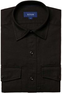 ETON Casual Fit Overshirt zwart, Effen