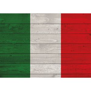 Poster van de Italiaanse vlag op hout 84 cm