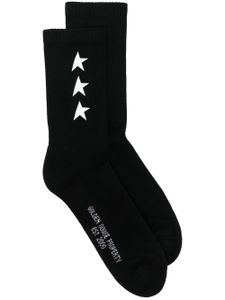 Golden Goose chaussettes nervurées à motif d'étoiles - Noir