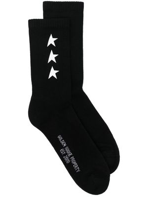 Golden Goose chaussettes nervurées à motif d'étoiles - Noir