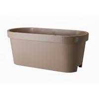Balkon plantenpot / bloempot - taupe - 60 x 25 cm - ovaal - kunststof - buiten / tuin potten