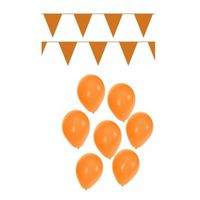 EK versiering pakket met oranje slingers en ballonnen - thumbnail