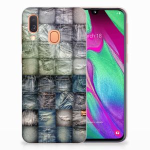 Silicone Back Cover Samsung Galaxy A40 Spijkerbroeken