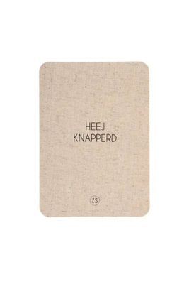 Zusss linnen kaart met envelop heej knapperd