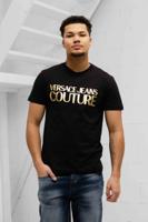 Versace Jeans Couture Logo T-Shirt Heren Zwart/Goud - Maat XL - Kleur: Zwart | Soccerfanshop