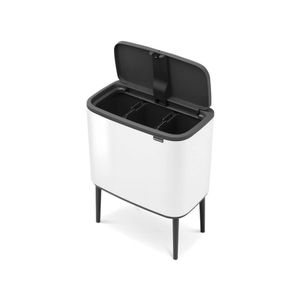 Brabantia 313523 vuilnisbak 33 l Rechthoekig Roestvrijstaal Zwart, Wit