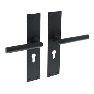 Intersteel Deurklink jura schild zwart 250x55x2mm profielcilindergat 55mm