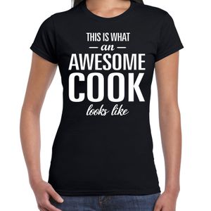 Awesome cook / kok cadeau t-shirt zwart dames 2XL  -