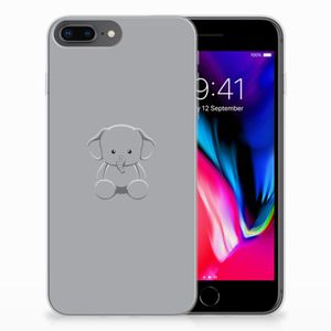 Apple iPhone 7 Plus | 8 Plus Telefoonhoesje met Naam Grijs Baby Olifant