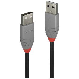 LINDY USB-kabel USB 2.0 USB-A stekker, USB-A stekker 0.50 m Zwart, Grijs 36691