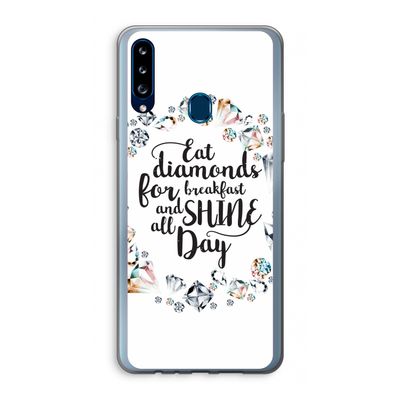 Diamonds: Samsung Galaxy A20s Transparant Hoesje