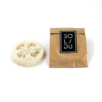 Shampoo/soap holder compostable loofah