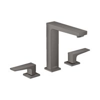 Wastafelmengkraan Metropol HansGrohe 3-Gats 160 met Rechte Greep en Push-Open Afvoer Geborsteld Zwart Chroom