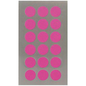 Hobby stickers - 72x stuks - D15 mm - neon roze ronde stickers - Kantoor stickers - Scrapbook