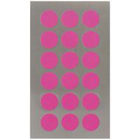 Hobby stickers - 72x stuks - D15 mm - neon roze ronde stickers - Kantoor stickers - Scrapbook