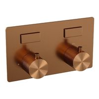 BRAUER Copper Carving - 2 functies - inbouwthermostaat - drukknoppen - in/afbouwdelen - koper geborsteld PVD 5-GK-157
