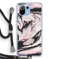 Roze stroom: Xiaomi Mi 11 Lite Transparant Hoesje met koord