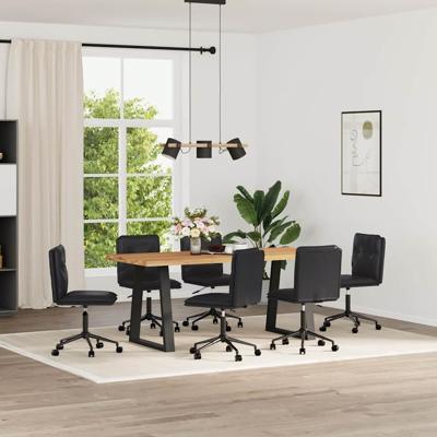 Eetkamerstoelen 6 st kunstleer zwart