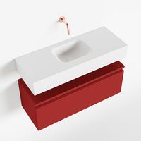 Toiletmeubel Mondiaz Andor | 80 cm | Meubelkleur Fire | Lex vrijhangend wastafel Talc Midden | Zonder kraangat