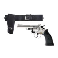 Cowboy verkleed speelgoed revolver - zilver - met riem holster - wapens - volwassenen