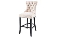 Barstoel CASTLE 74cm structuurstof beige in chesterfield-stijl - 43217