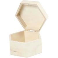 Kistje creativ company zeshoek 12x7cm triplex | 8 stuks
