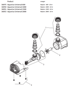 Onderdelen oase aquarius Universal 1500