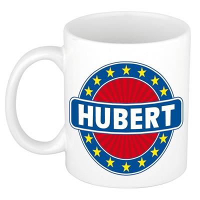 Hubert voornaam koffiemok - beker - wit/blauw - 300 ml - Cadeau - Heren - Collega - Vaderdag Hubert voornaam koffiemok - beker - wit/blauw - 300 ml - Cadeau - Heren - Collega - Vaderdag