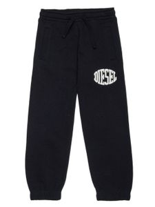 Diesel Kids pantalon de jogging en coton à logo imprimé - Noir