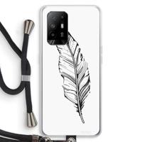 Pluim: Oppo A95 5G Transparant Hoesje met koord - thumbnail