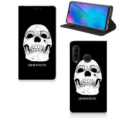Mobiel BookCase Huawei P30 Lite New Edition Skull Eyes Mobiel BookCase Huawei P30 Lite New Edition Skull Eyes