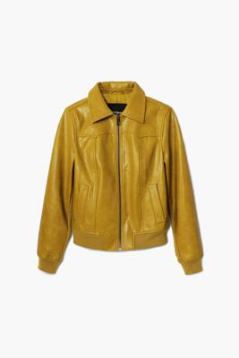 Bikerjack met leerlook - YELLOW - XL