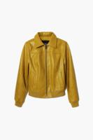 Bikerjack met leerlook - YELLOW - XL