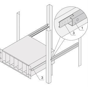 Schroff 24562455 19 inch Rails voor patchkast