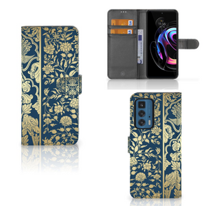 Motorola Edge 20 Pro Hoesje Beige Flowers