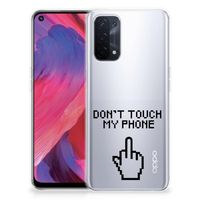 OPPO A74 5G | A54 5G Silicone-hoesje Finger Don't Touch My Phone - thumbnail