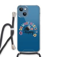 Happy days: iPhone 13 Transparant Hoesje met koord