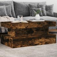 Salontafel met LED-verlichting 90x50x40 cm gerookt eikenkleurig