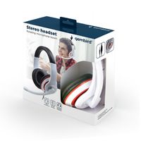 Gembird MHS-03-WTRDBK hoofdtelefoon/headset Bedraad Hoofdband Gamen Zwart, Rood, Wit - thumbnail
