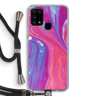 Paarse stroom: Samsung Galaxy M31 Transparant Hoesje met koord